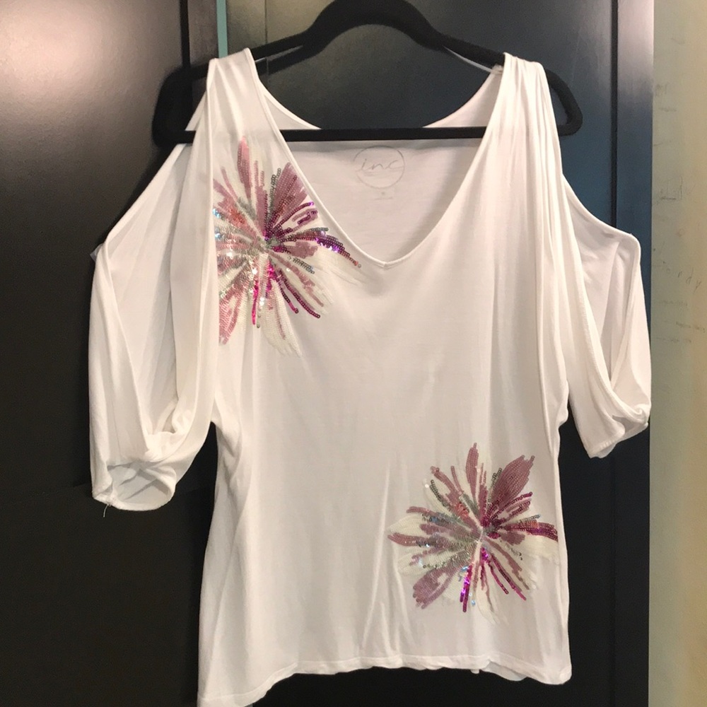 INC Floral sequined tunic